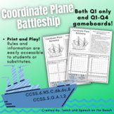 Coordinate Plane Battleship Q1 and Q1-Q4 Gameboards