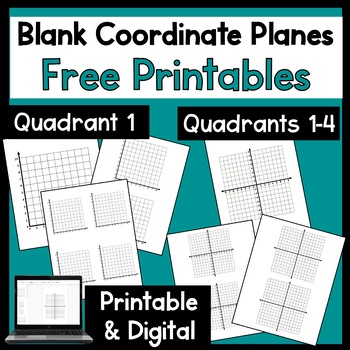 Preview of Blank Coordinate Plane Printables | Printable and Digital versions