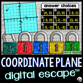 Preview of Coordinate Plane Digital Math Escape Room Activity