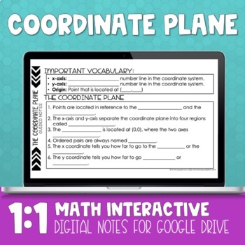 Preview of Coordinate Plane Digital Notes