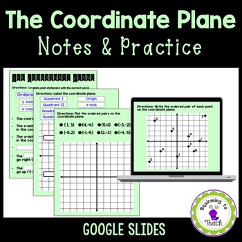 Preview of Coordinate Plane Digital Notes & Practice 