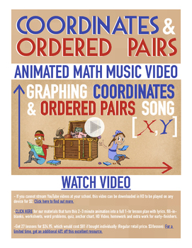 Preview of Coordinate Plane | FREE Math Poster, Worksheet & Fun Video | 4th-5th Grade