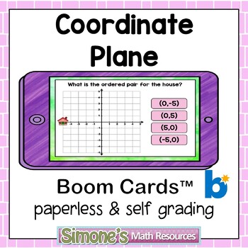 Preview of Coordinate Plane Four Quadrants Digital Interactive Boom Cards