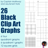 Coordinate Plane, Graph, Grid Clipart (Black)