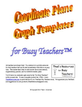 Preview of Coordinate Plane Graph Template Library for Busy Teachers