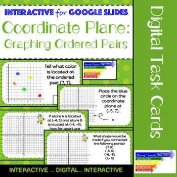 Preview of Coordinate Plane Activity: Graphing Ordered Pairs Digital Task Cards