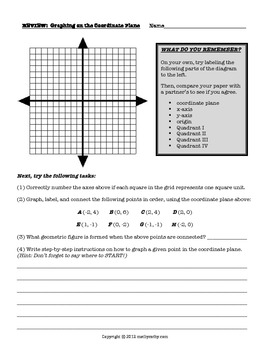 Preview of Coordinate Plane: Graphing Ordered Pairs Formative Assessment and Extension!