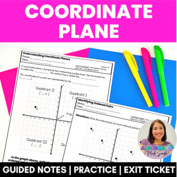 Preview of Coordinate Plane Graphing Ordered Pairs Guided Notes with Practice Exit Ticket