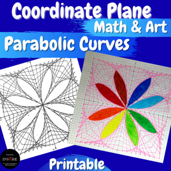 Preview of Coordinate Plane Graphing Parabolic Curves Math & Art 4 Quadrants String Art