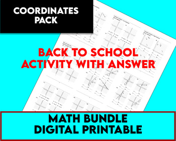 Preview of Coordinate Plane Graphing Pictures incl. Back to School Math Activities