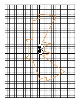 Coordinate Plane Graphing with Equations for Halloween (#1 Bat) by