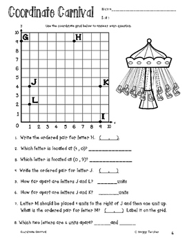 Preview of Coordinate Plane/Grid and Ordered Pairs Worksheet