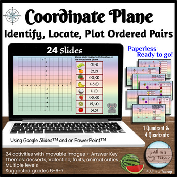 Preview of Coordinate Plane Identify Locate Plot Valentine Digital Activity