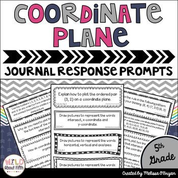 Preview of Coordinate Plane Math Journal Prompts 5th Grade