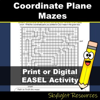 Preview of Coordinate Plane Mazes Math Graphing Practice