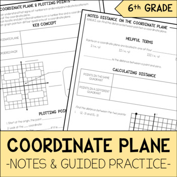 Preview of Coordinate Plane Notes & Guided Practice | 6th Grade Math