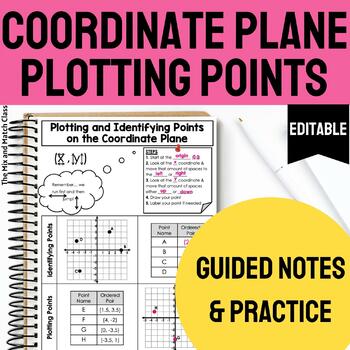 Preview of Coordinate Plane Notes Plotting Points EDITABLE