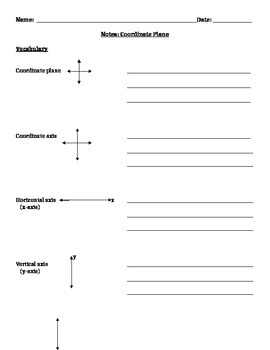 Preview of Coordinate Plane Notes and Assignments