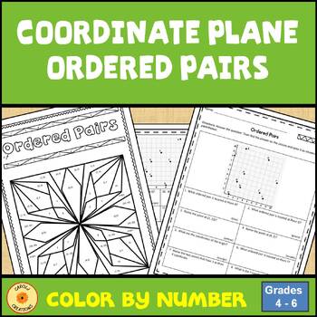 Preview of Coordinate Plane Ordered Pairs Color by Number Worksheet with Easel Assessment