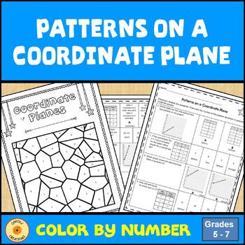 Preview of Coordinate Plane Patterns Color by Number Worksheet with Easel Assessment