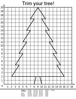 coordinate plane pictures christmas tree quadrant 1 by kevin wilda