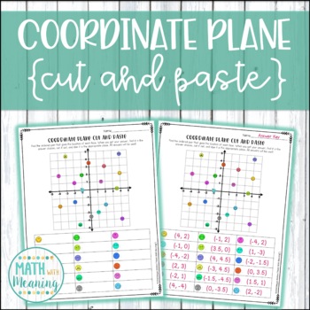 Preview of Coordinate Plane Plotting Points Emoji Cut and Paste Worksheet - CCSS 6.NS.C.6c
