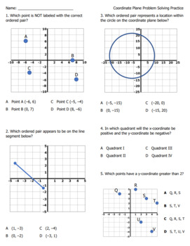 coordinate plane problem solving