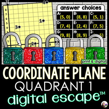 Coordinate Plane Digital Math Escape Room Quadrant 1 Only Tpt