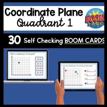 Preview of Coordinate Plane Quadrant 1 Boom Cards