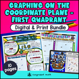 Coordinate Plane Quadrant 1 Graphing Guided Notes & Pixel 