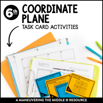 Preview of Graphing on the Coordinate Plane Task Cards Activity | All Four Quadrants
