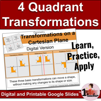Preview of Coordinate Plane Transformations | Interactive Math for Google Slides