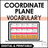 Coordinate Plane Vocabulary Activity