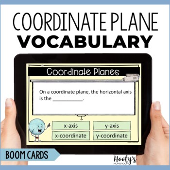 Preview of Coordinate Plane Vocabulary Boom Cards Graphing Ordered Pairs