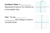 Coordinate Plane Vocabulary Guided Notes