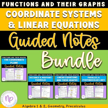 Preview of Coordinate Plane and Linear Equations GUIDED NOTES | BUNDLE