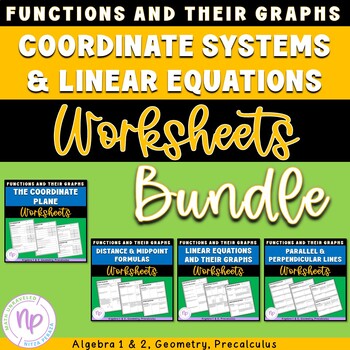 Preview of Coordinate Plane and Linear Equations WORKSHEETS | BUNDLE
