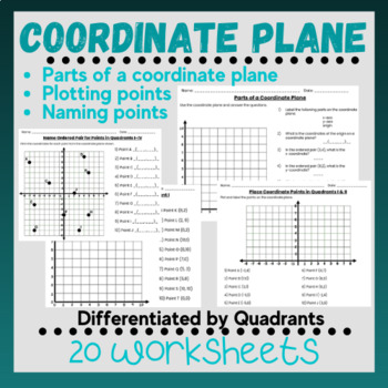 Coordinate Plane and Plotting Points Worksheets by LexPDesigns | TPT