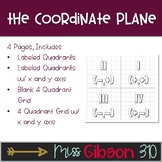 Coordinate Plane for Interactive Notebooks