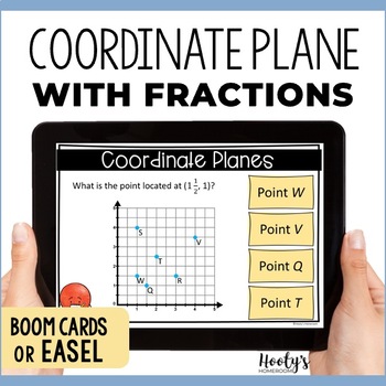 Preview of Coordinate Plane with Fractions Boom Cards
