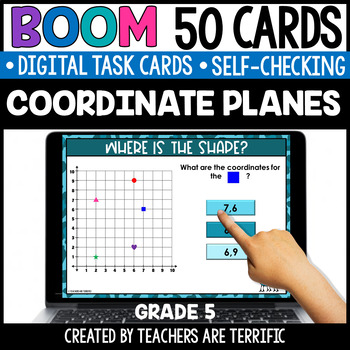 Preview of Coordinate Planes Boom Cards Grade 5 - Digital
