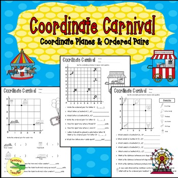 Preview of Coordinate Planes/Grids and Ordered Pairs Worksheets