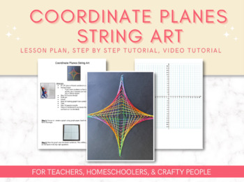 Preview of Coordinate Planes String Art Lesson Plan - Perfect for Math Class or Art Class