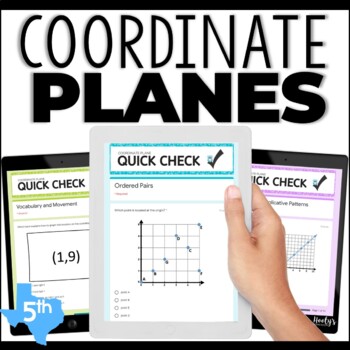 Preview of Quadrant 1 Coordinate Plane and Numerical Patterns Quick Check Google Forms