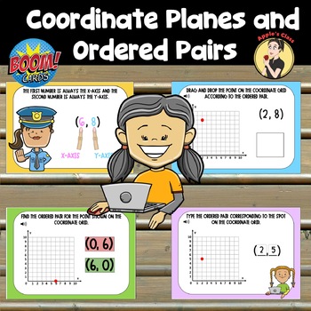 Preview of Coordinate Planes and Ordered Pairs - BOOM Cards - Digital Task Cards