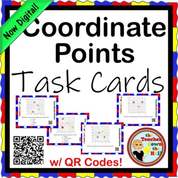 Preview of COORDINATE PAIRS Coordinate Point TASK CARDS NOW Digital!