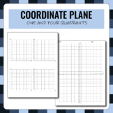 Coordinate plane one quadrant and four quadrants