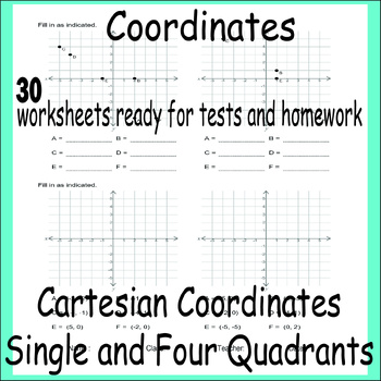 Preview of Coordinates-Cartesian Coordinates  Single and Four Quadrants