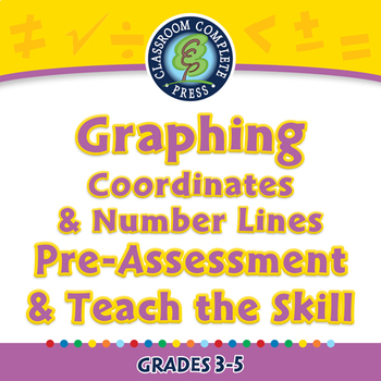 Preview of Algebra: Graphing Coordinates & Number Lines Pre-Assess & Teach NOTEBOOK Gr. 3-5