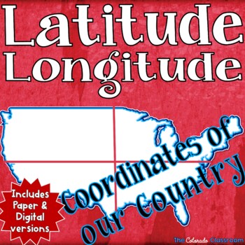Preview of Latitude and Longitude Practice with Coordinates of the United States